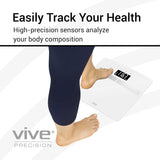 Vive Health -  Smart Body Fat Tempered Glass Scale with Smart App