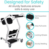 Vive Health - Transport Stand Assist, Padded Steel, Locking Base, Supports Up To 400lbs