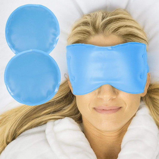 Vive Health - Ice Eye Mask, Flexible, Non-Toxic Gel with Straps, Includes 2 Round Packs