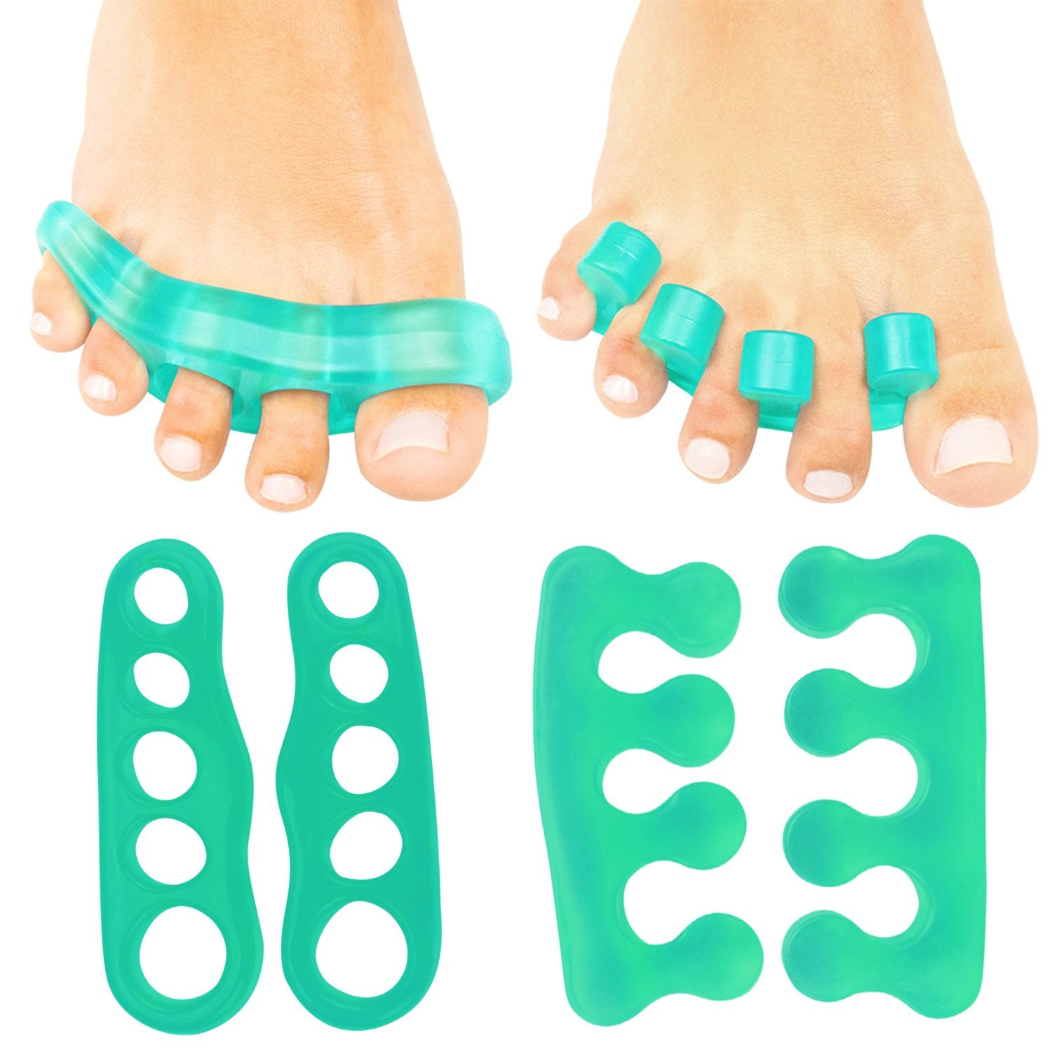 Vive Health - 4Pc Flexible Gel Toe Separators