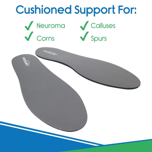 Vive Health - Full Length Gel Insoles, Nonslip Cushion, Trim to fit