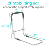 Vive Health - Compact Bed Rail with Dropdown Feature, Anchor Strap, Fits Any Bed