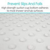 Vive Health - Bathtub Floor Mat, 28" x 16", Suction Cups, Non-Slip, Machine Washable