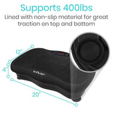 Vive Health - Open Box - 20” x 12" Vibration Platform with Adjustable Speed, 5 Modes, Resistance Bands, Remote Control - Supports up to 400 lbs
