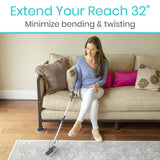 Vive Health - 32" Folding Suction Cup Reacher Brushed Aluminum, Trigger Grip