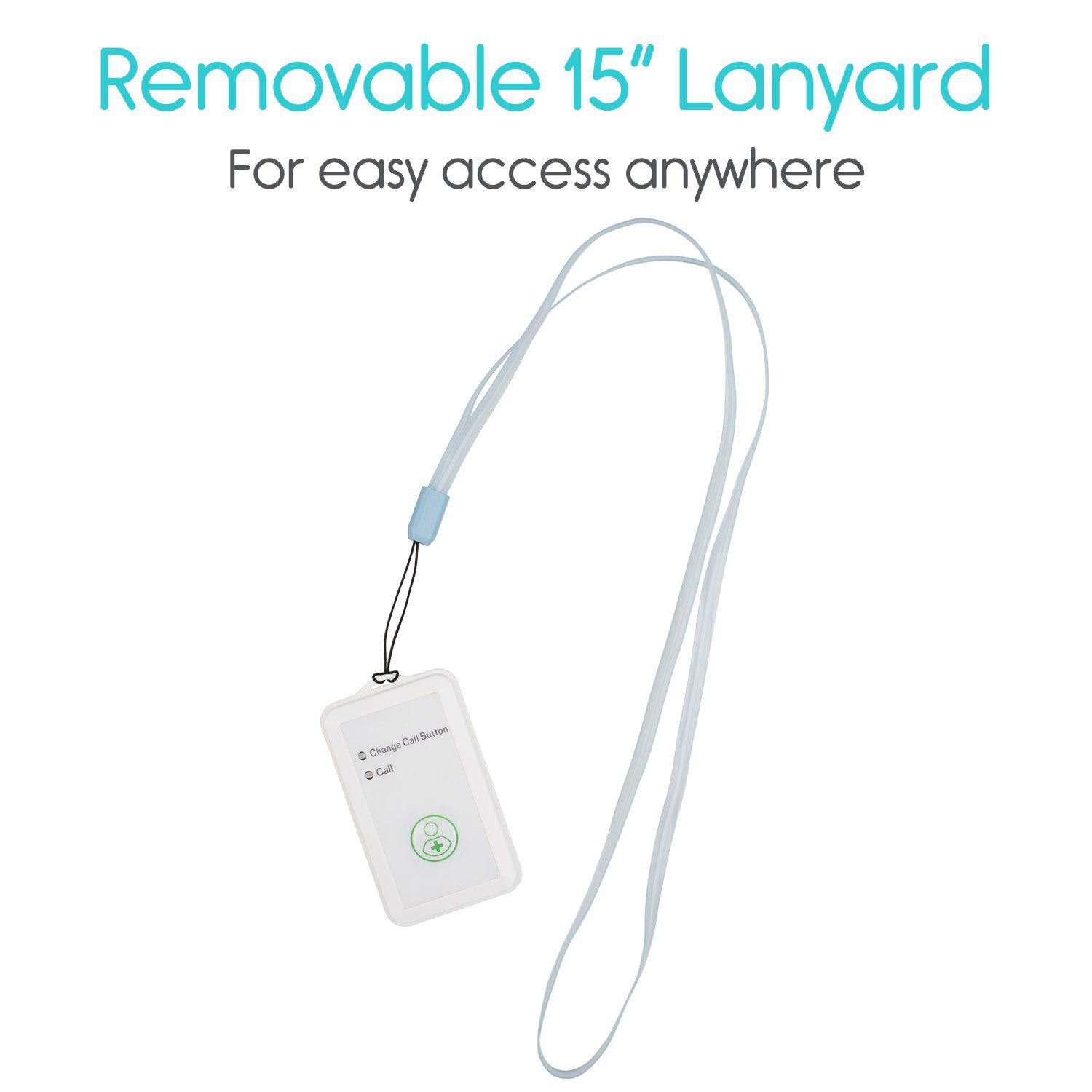 Vive Health - Wireless Call Button, Compact 3.5” x 1" with Lanyard, Real-Time Alerts