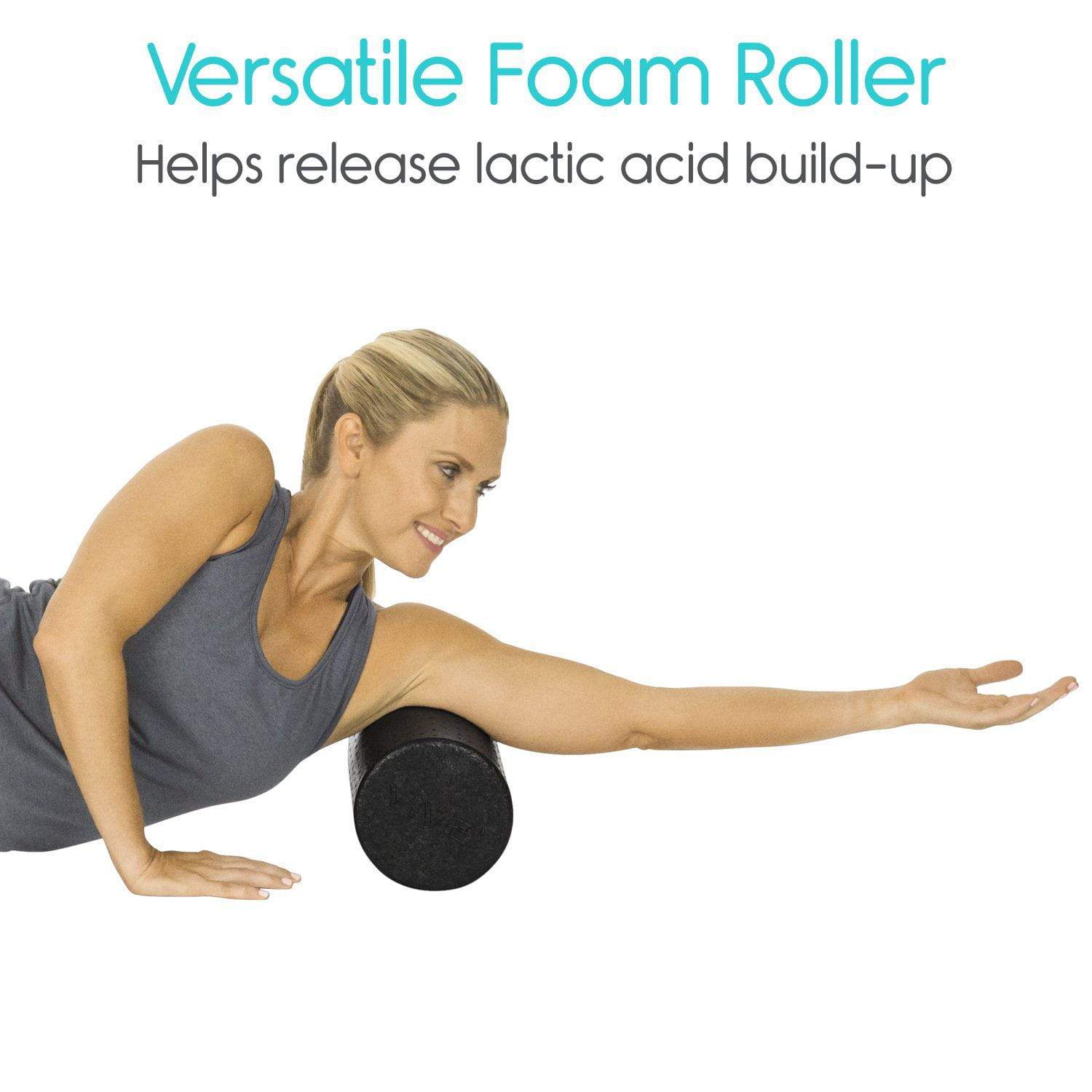 Vive Health - 18" Foam Roller, 5.75", HD Foam, Black