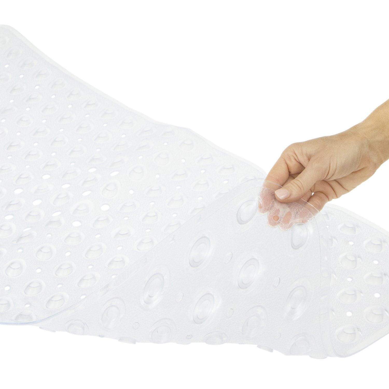 Vive Health - 38" x 15" Bath Mat, Nonslip Suction Cups, Blue PVC