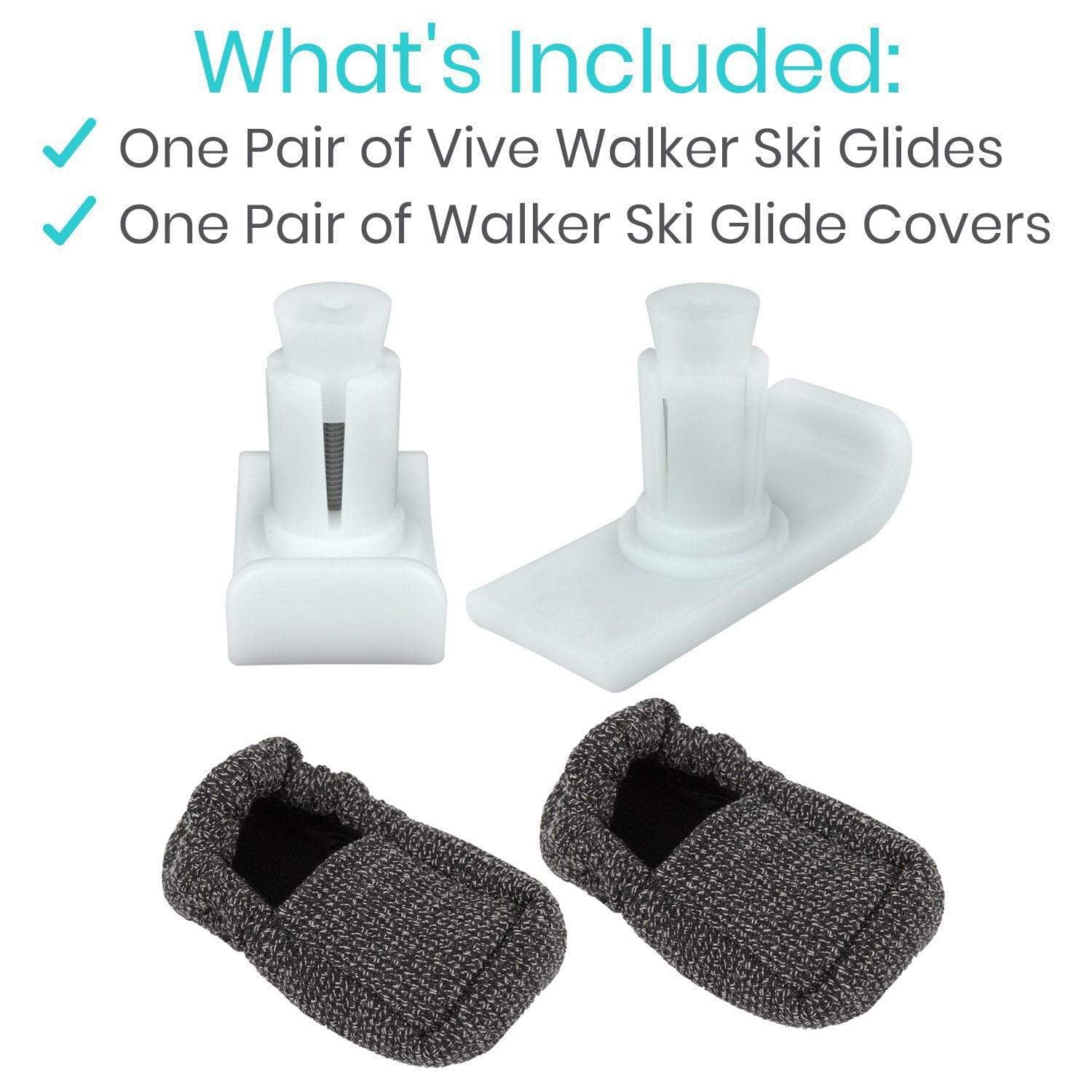 Vive Health - Walker Ski Glides, Compatible with Most Walkers