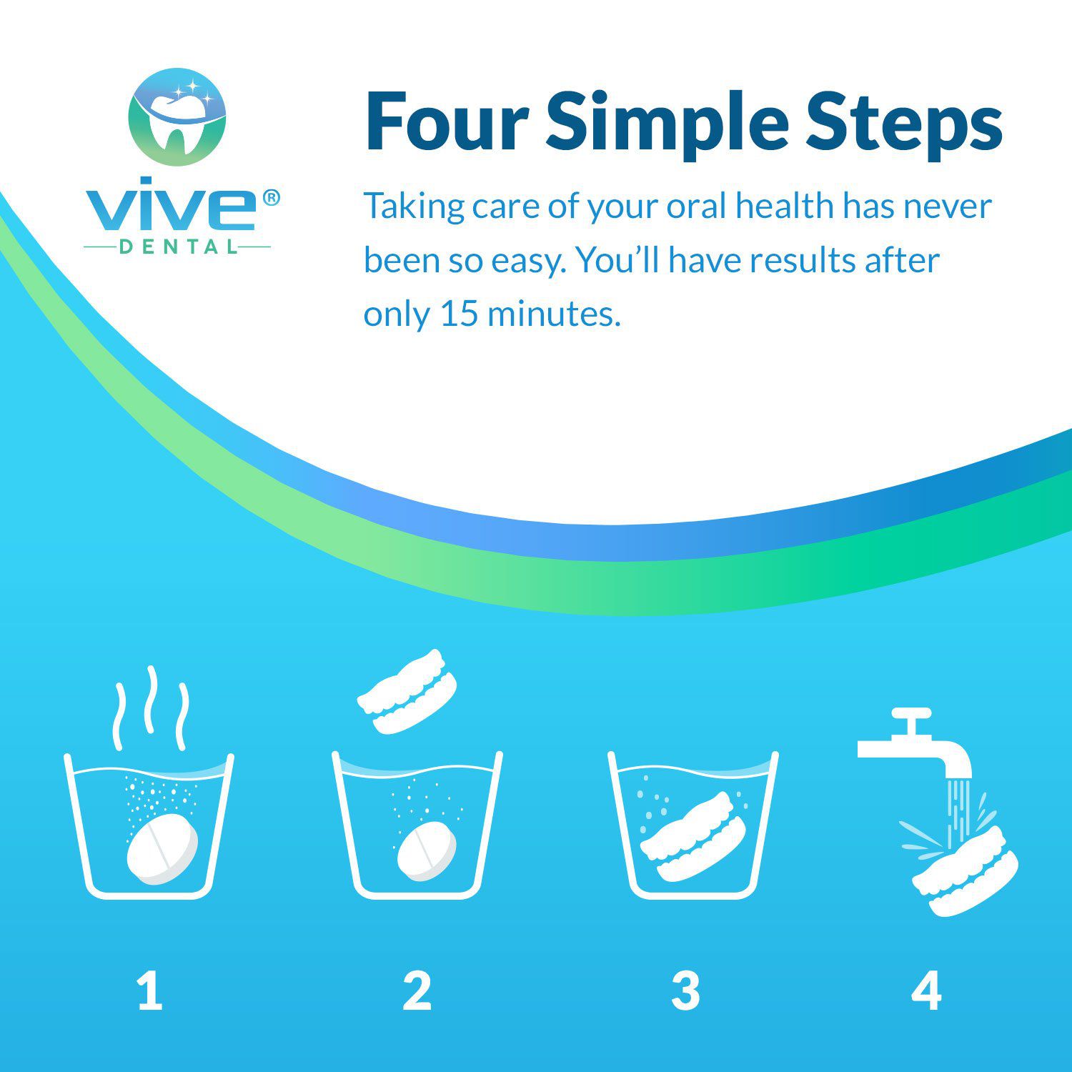 Vive Health - Denture Cleaning Tablets, 90ct, Individually Wrapped