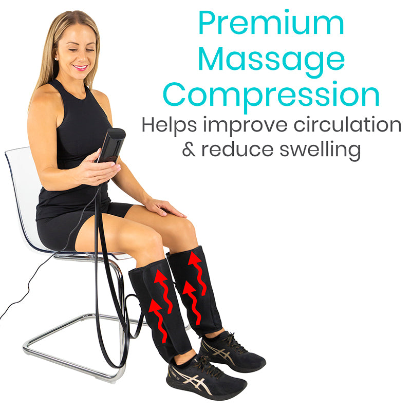 Vive Health - Calf Compression Massager, 3 Modes, Heat, 21" Circumference, 2 Extenders