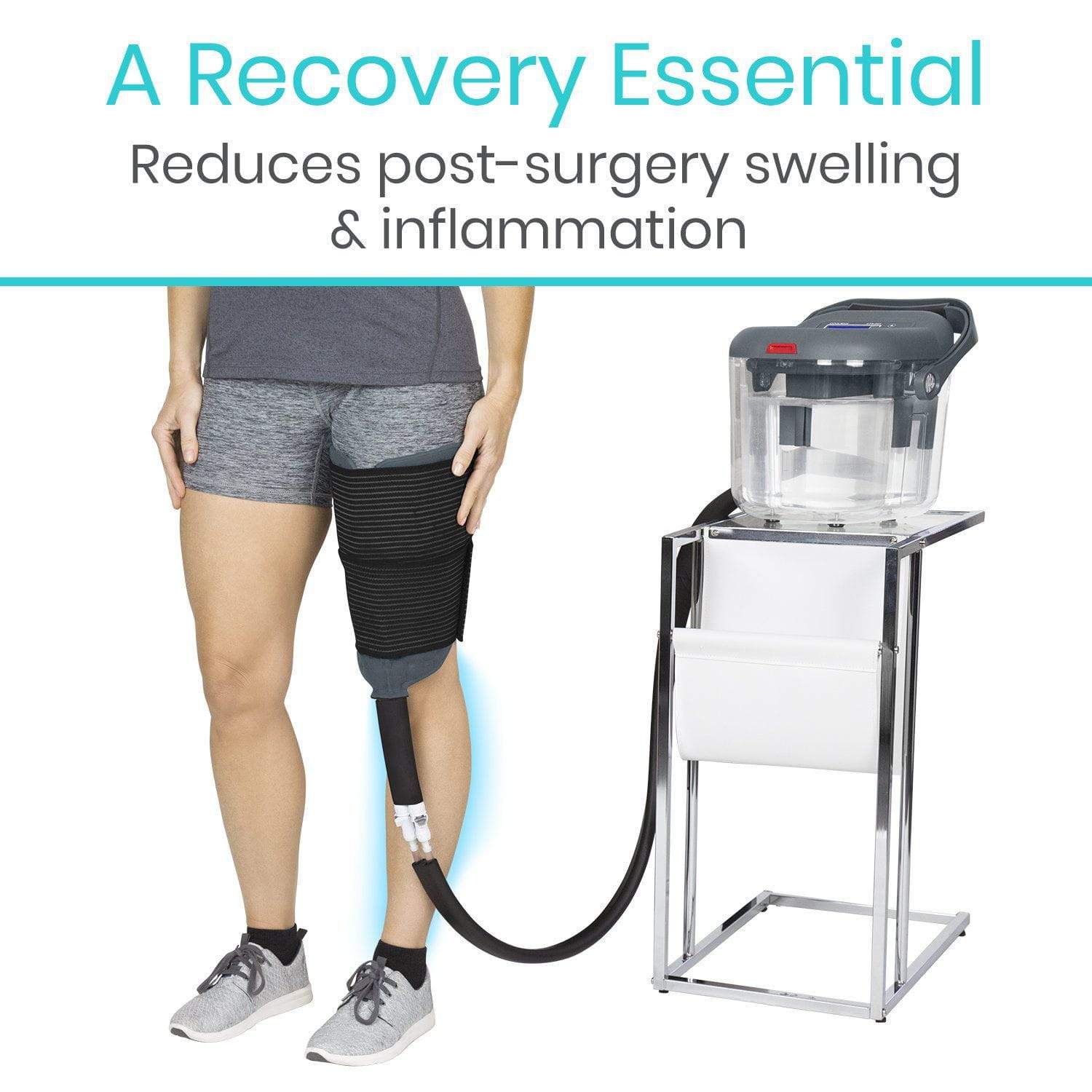 Vive Health - Ice Therapy Machine with 3 Straps, Pad, and Insulated 5’ Tube