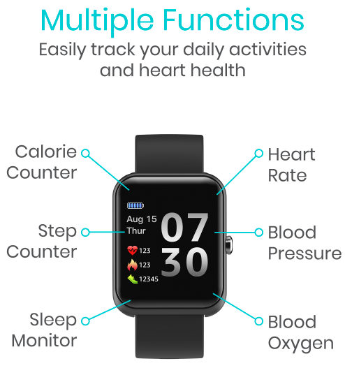 Vive Health - Fitness Tracker w/ Activity/Heart Monitoring