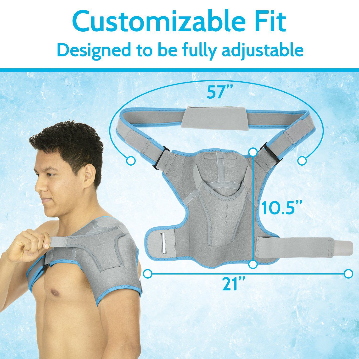 Vive Health - Shoulder Ice Wrap, Hot/Cold, Neoprene with Chest, Arm Compression Strap