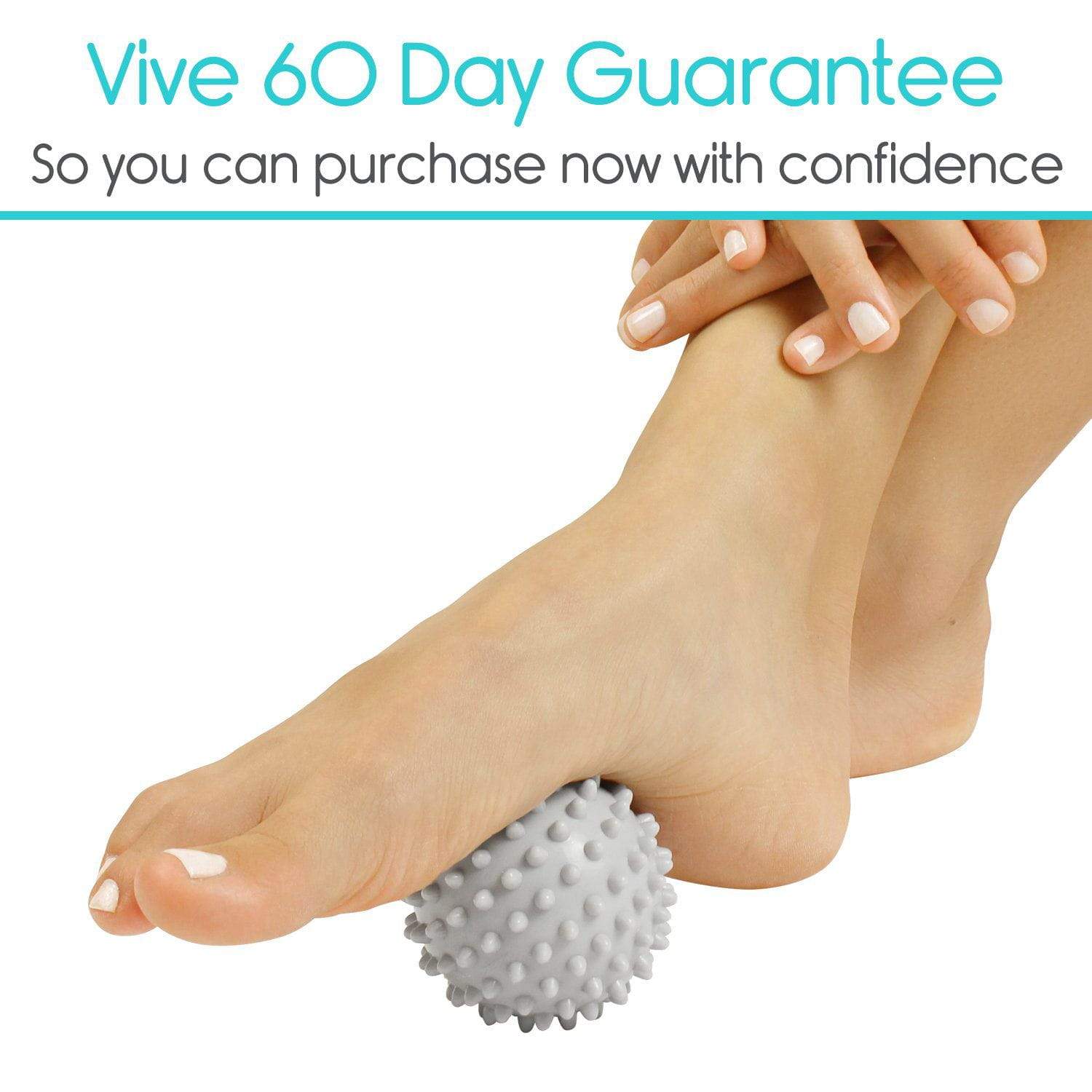 Vive Health - Pack of 4 Hot & Cold Massage Balls, Foot Roller, Smooth/Spike