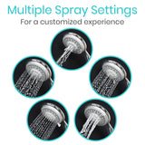 Vive Health - Handheld Shower Head with 5 High-Pressure Spray Modes and Pause Function, 6.5’ Flex Hose