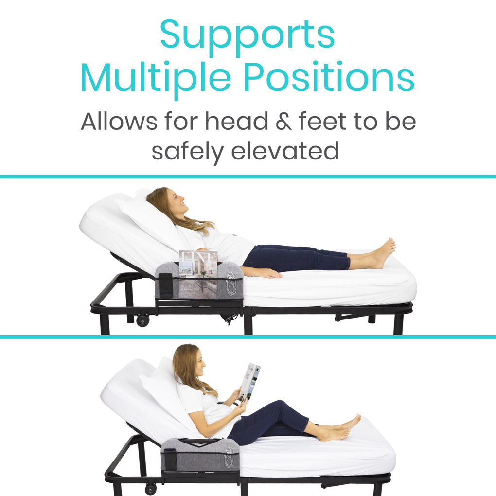 Vive Health - Open Box Electric Bed Frame, Dual Motors, Wireless Remote, USB Ports, Twin