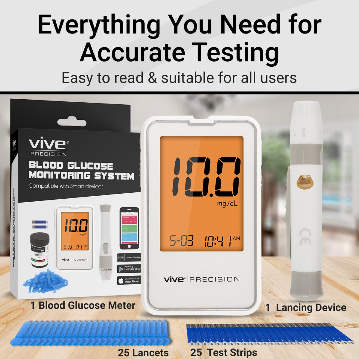 Vive Health   Blood Glucose Monitor Kit