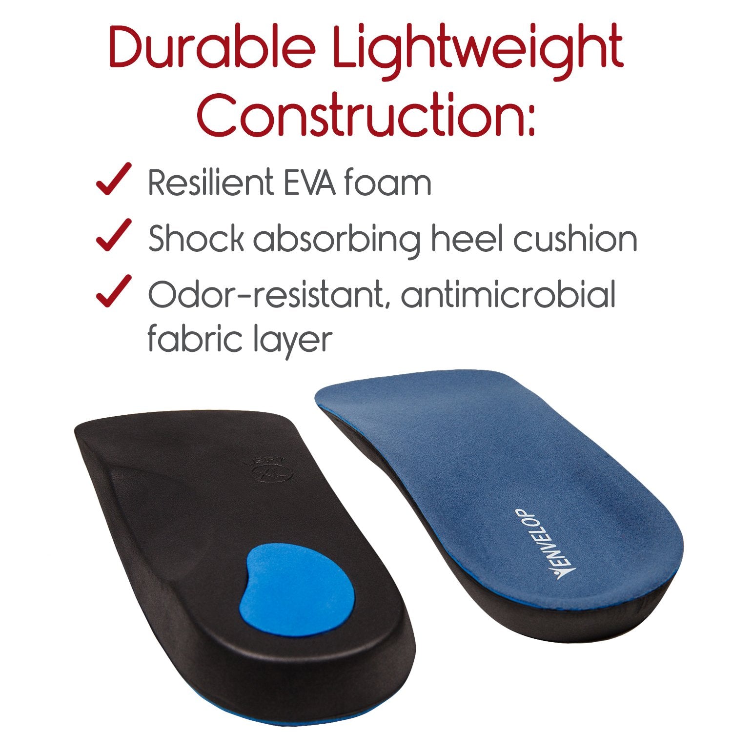 Vive Health - Envelop - 3/4 Length Orthotic Insole, Antimicrobial