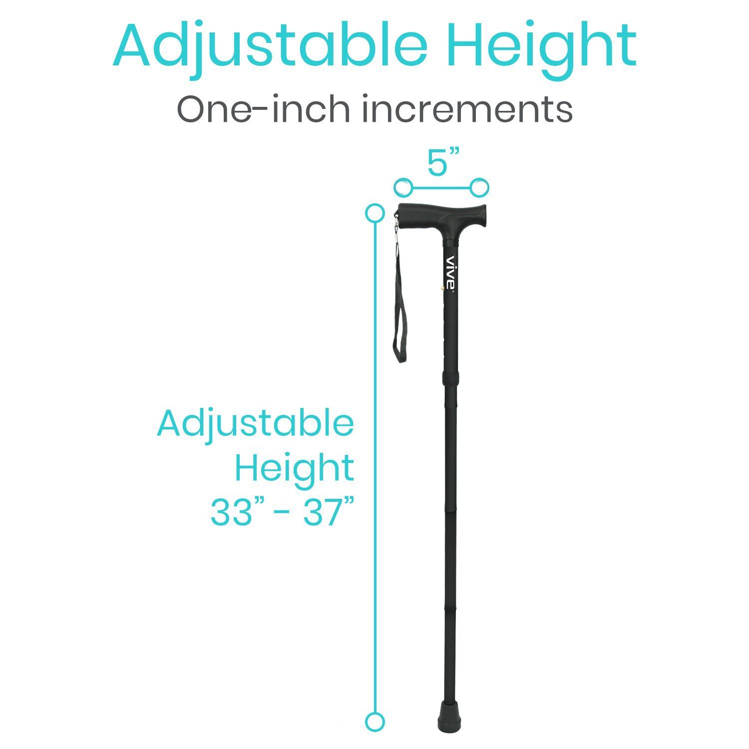 Vive Health - Folding Cane, Supports up to 250lbs