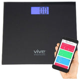 Vive Health - 14.5" Bariatric Tempered Glass Scale Compatible with Smart Devices, Weight Capacity 550 lbs