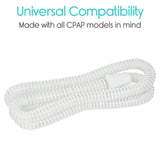 Vive Health - Universally Compatible CPAP Tubing for All CPAP Machines, Lightweight with Flexible 6’ Tubing and Universal Connectors