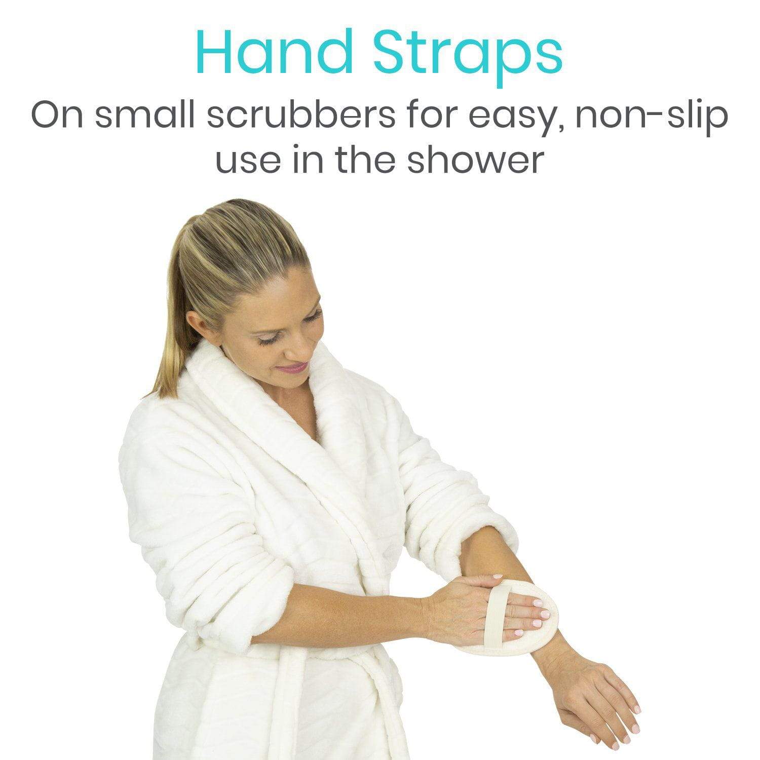 Vive Health - Dual-Sided Back Scrubber, Jute Mitt, Loofah Pad with Hanging Loops