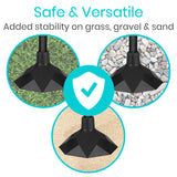 Vive Health - Standing Dome Cane Tip, .75" Replacement, Compact Base