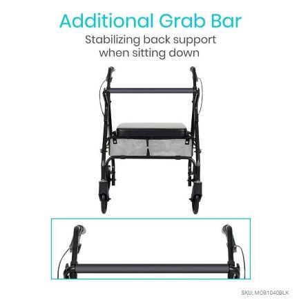 Vive Health -  Adjustable Height Bariatric Rollator with Storage Seat