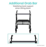 Vive Health -  Adjustable Height Bariatric Rollator with Storage Seat