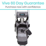 Vive Health - Crutch Bag with Drawstring, Zippered Pocket, and Hand Grip Covers