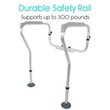 Vive Health - 2 Adjustable Toilet Safety Rails, Padded Fitting w/no Drilling