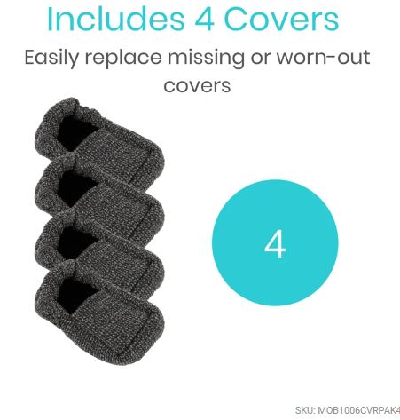 Vive Health - Walker Ski Glide Covers, Fabric Covers for Indoor Use