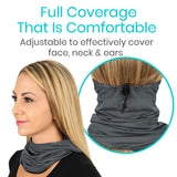 Vive Health - Neck Gaiter, Moisture-Wicking, Breathable, Elastic Drawstring, Colors: Black, Gray, Navy