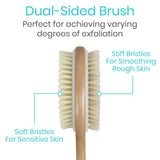 Vive Health - 17” Body Brush with Soft Nylon and Stiff Boar Bristles, Waterproof