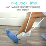 Vive Health - Sock Assist with Adjustable Cord and Soft Foam Handles, 200lbs Weight Capacity,