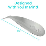 Vive Health - 7.5” Stainless Steel Shoe Horn, Narrow/Wide, Rounded