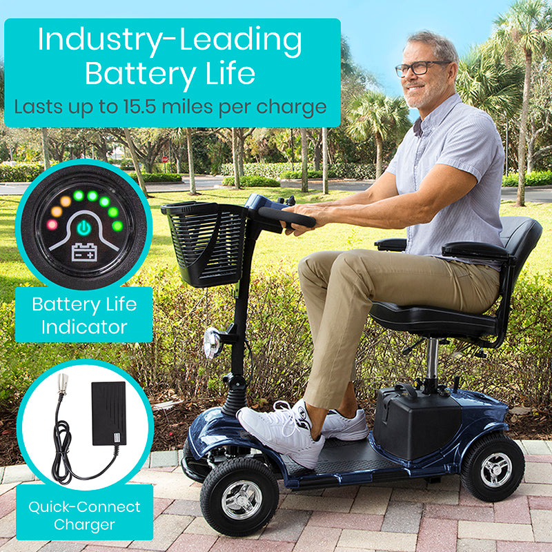 Vive Health - Midclass Mobility Scooter, 15.5M Range, Delta Tiller, 298lbs