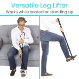 Vive Health - Multi-Grip Leg Lifter, 41” Strap with Aluminum Core and 3 Handles