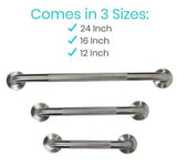 Vive Health - Textured Metal Grab Bar, 24” Stainless Steel, Brushed Nickel