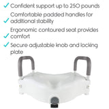 Vive Health - 5" Raised Toilet Seat, Contoured, Padded Handles