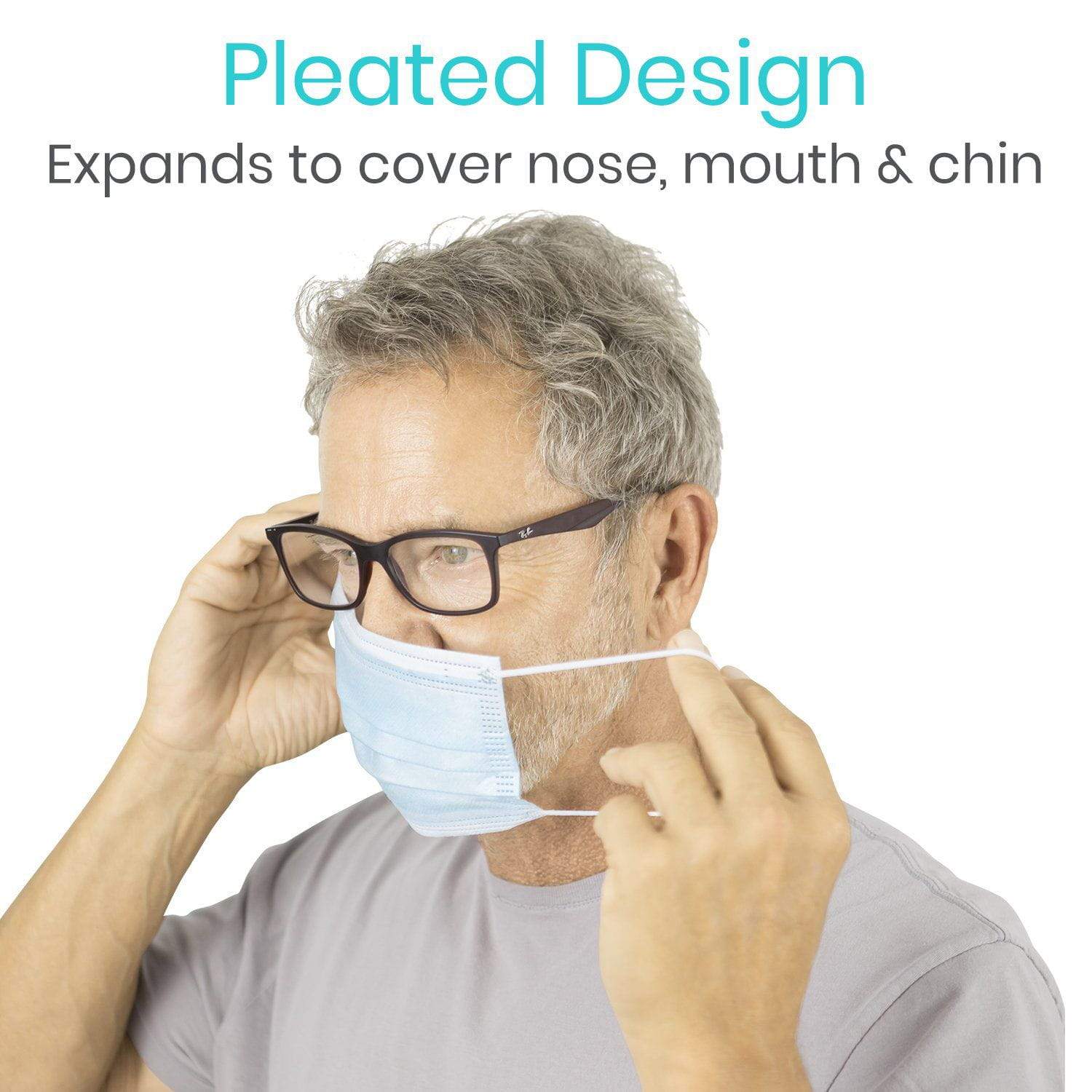 Vive Health - 50pc Face Masks, Nonwoven, Latex-Free, Disposable, Bendable Nose Splint