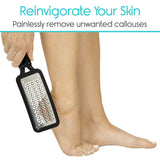 Vive Health - Pedicure Foot File, Curved Stainless Steel with Carry Bag