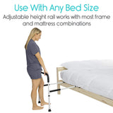 Vive Health - Height Adjustable Steel Bed Safety Rail with Non-Slip Foam