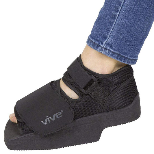 Vive Health - Heel Wedge Post Op Shoe, Rigid Sole, Wide Toe