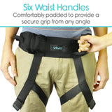 Vive Health - Transfer Belt with Leg Loops, Adjustable up to 52", 6 Handles, Metal Buckle