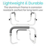 Vive Health - Compact Toilet Rail, Tool-Free, Adjustable Width Aluminum Frame