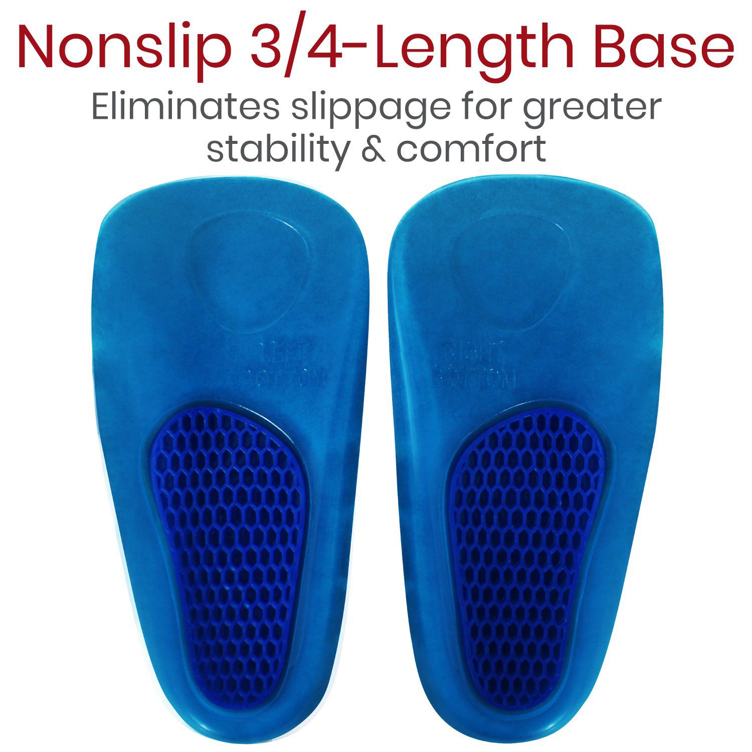 Vive Health -  Envelop - 3/4 Length Gel Insoles, Shock Absorbing w/ Liner