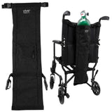 Vive Health - Oxygen Tank Holder, Holds D/E Cylinders, Reinforced Straps, Extra Pockets, Black, Gray