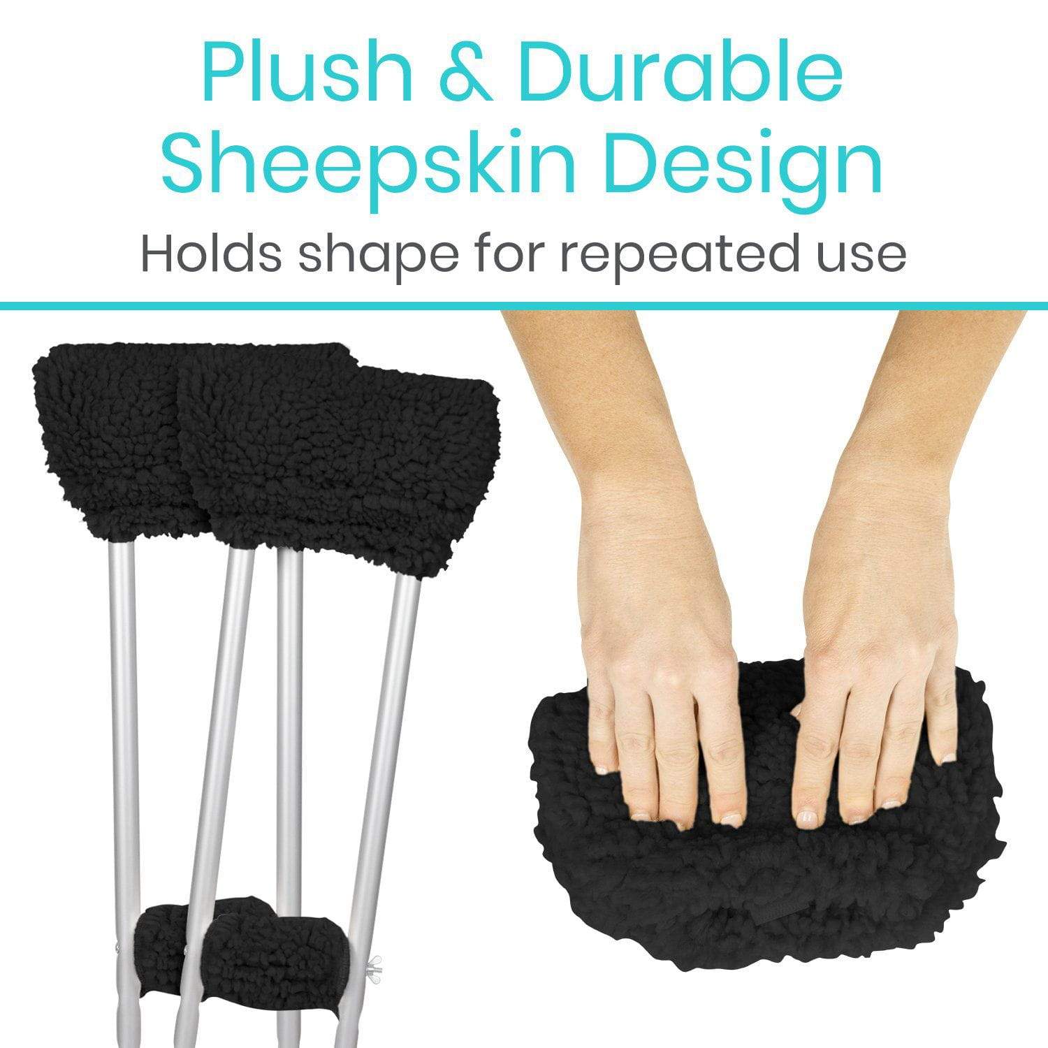 Vive Health - 3" Thick Sheepskin Crutch Pads